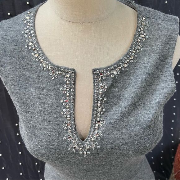 Juicy Couture Rhinestone Embellished Ruffle Layered Gray Dress - Picture 4 of 8